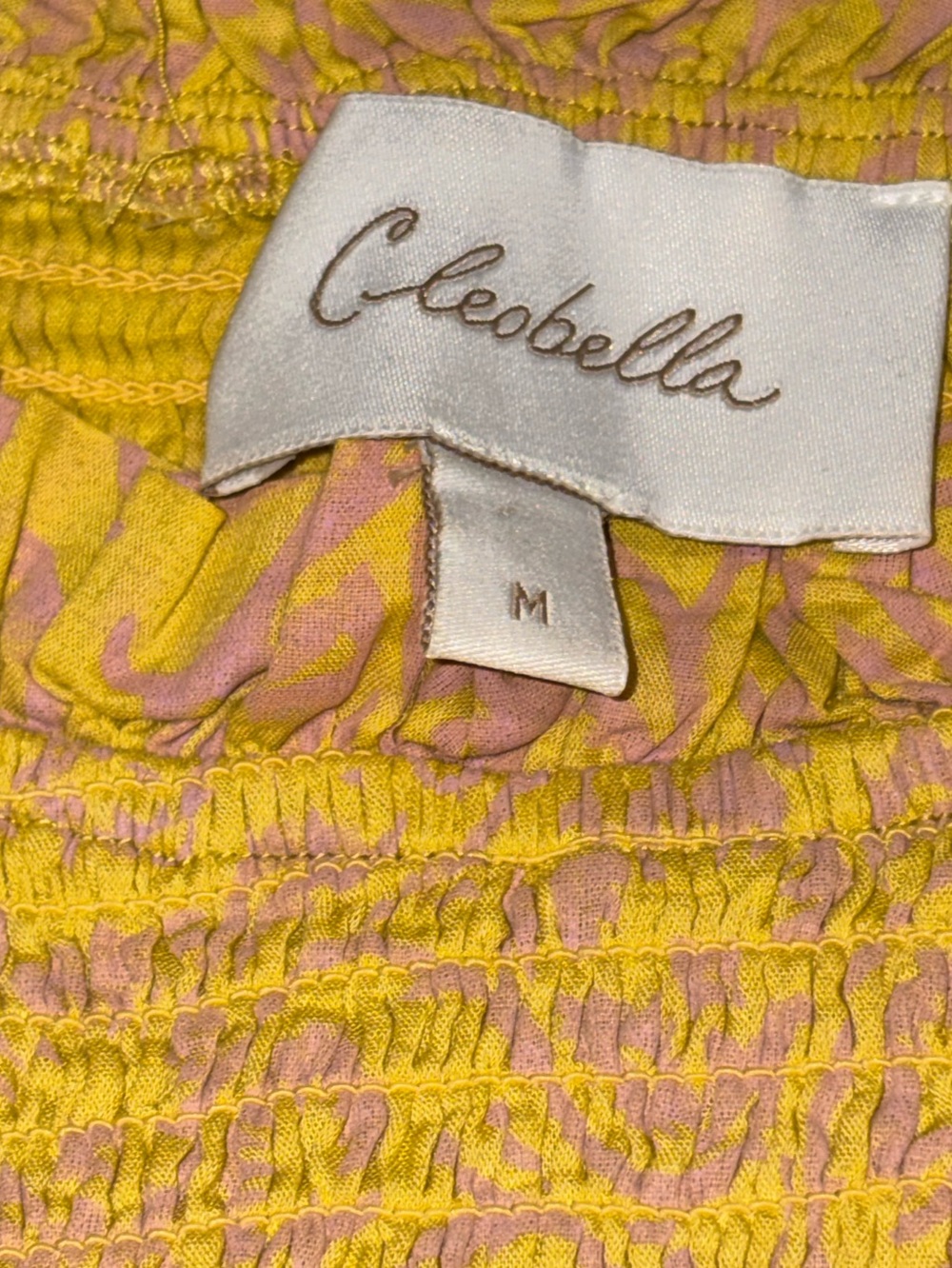 Cleobella Smocked Luna Ruffle Mini Dress Camellia Print Size M MSRP $208 - Picture 4 of 6
